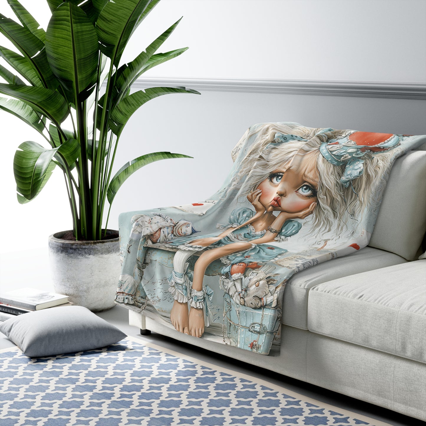 Whimsical Coastal Queen Sherpa Fleece Blanket