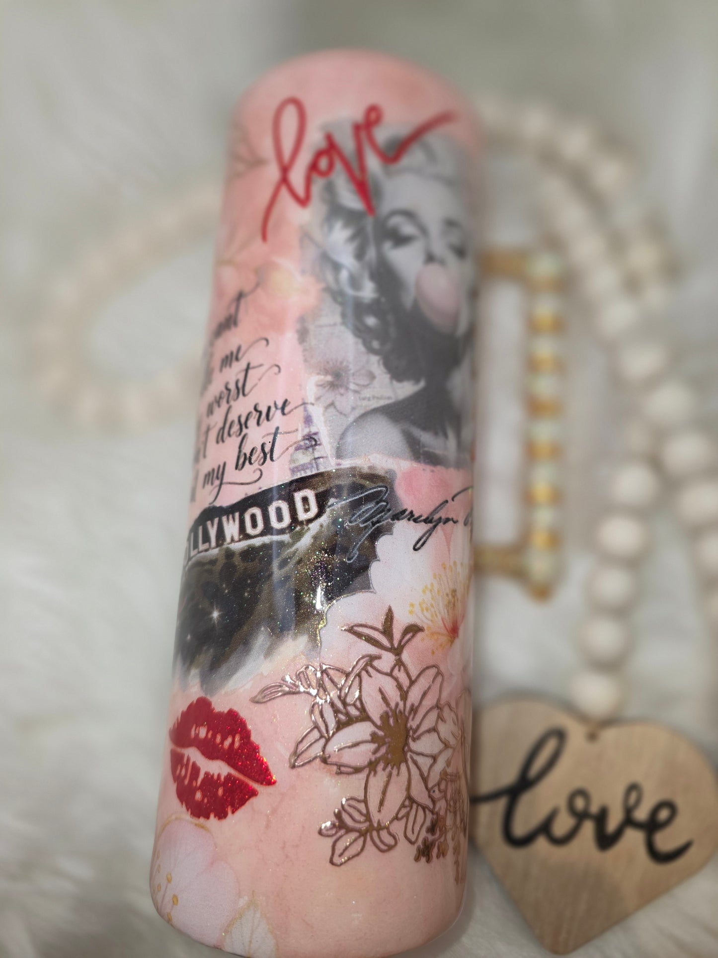 Blush Glam Vintage Beauty Tumbler