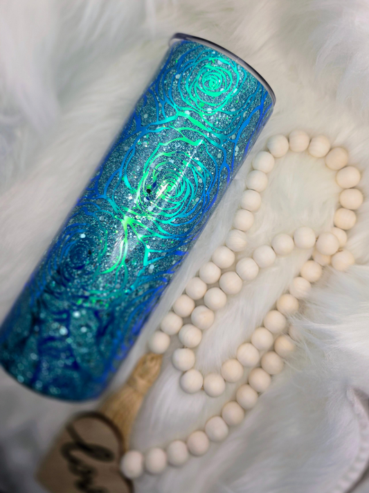 Sapphire Rose | Handcrafted 20 oz Skinny Tumbler