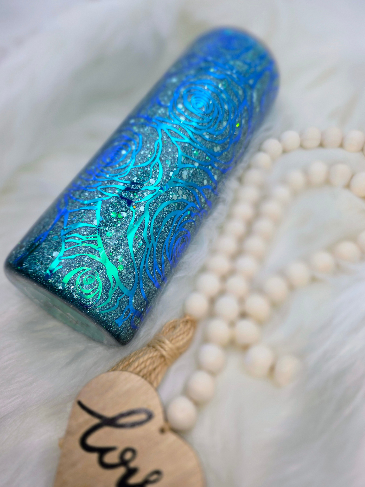Sapphire Rose | Handcrafted 20 oz Skinny Tumbler