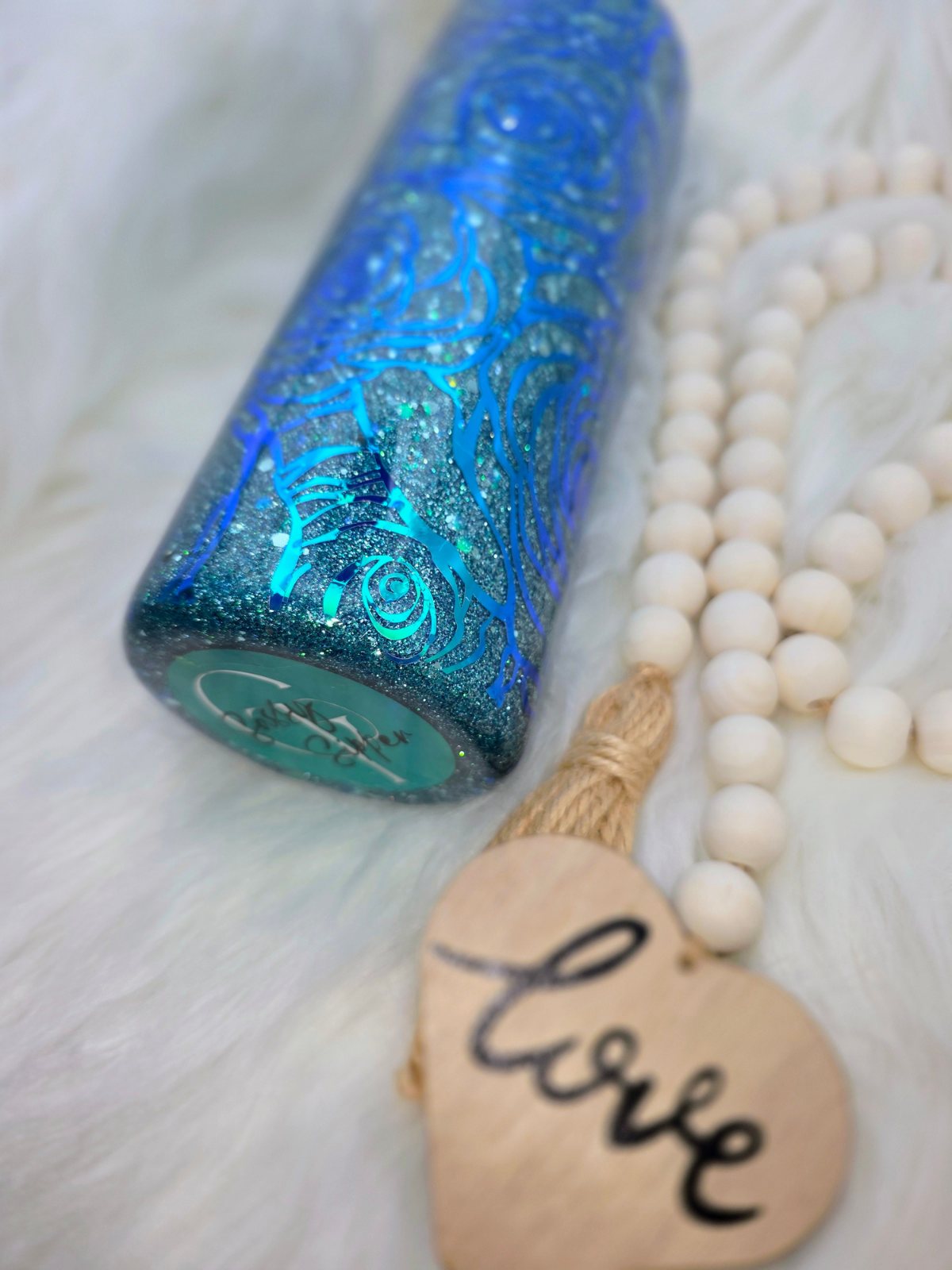 Sapphire Rose | Handcrafted 20 oz Skinny Tumbler