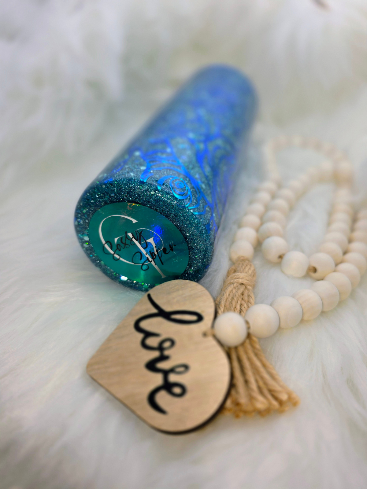 Sapphire Rose | Handcrafted 20 oz Skinny Tumbler