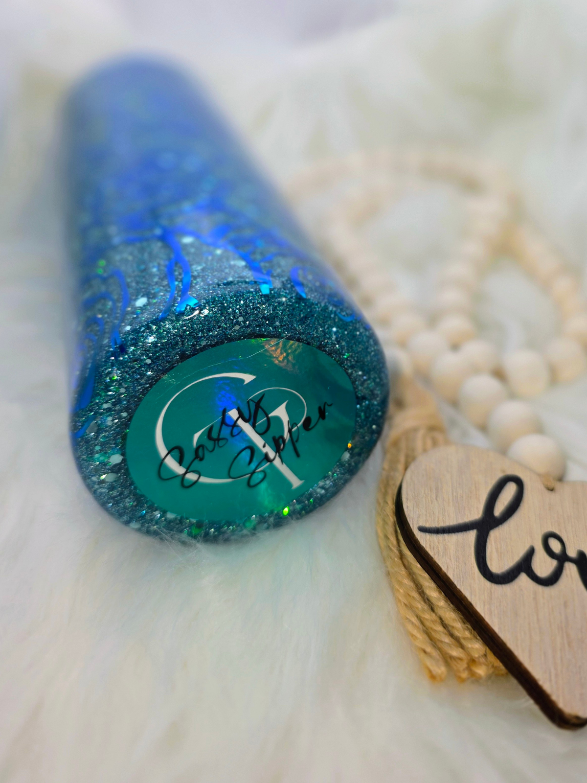 Sapphire Rose | Handcrafted 20 oz Skinny Tumbler