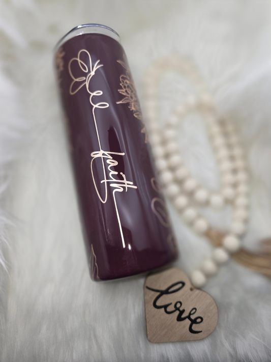 Faith | Handcrafted 20 oz Skinny Tumbler